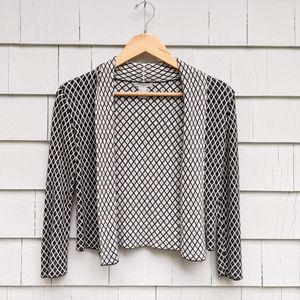 Black and Cream Crop Cardigan